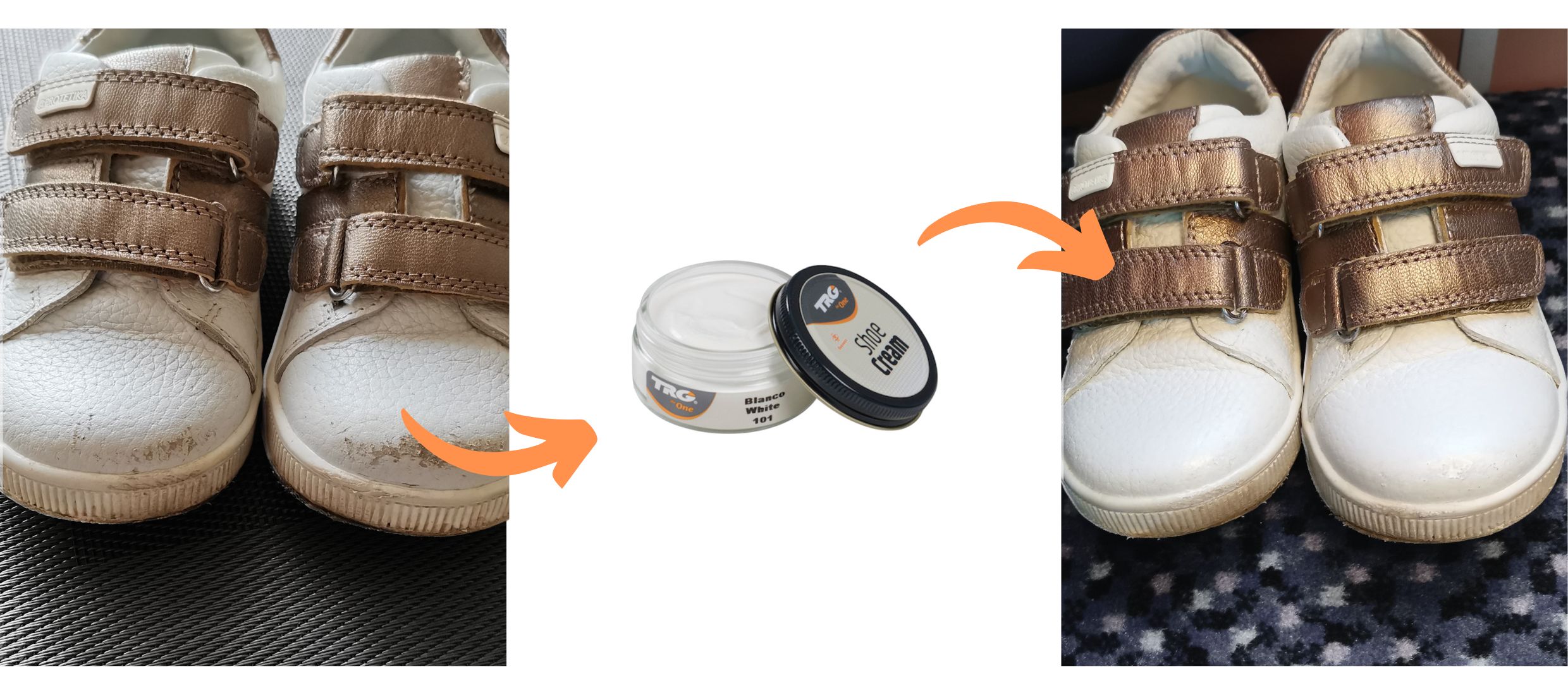 Bílý Krém na odřené bílé kožené boty Shoe Cream TRG White 101